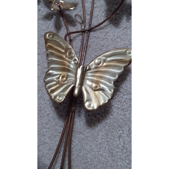 Vintage Home Interiors Floral Butterfly Metal Wall Art - Picture 5 of 7